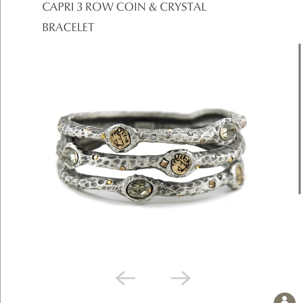 TAT2 vintage silvercapri row coin crystal bracelet